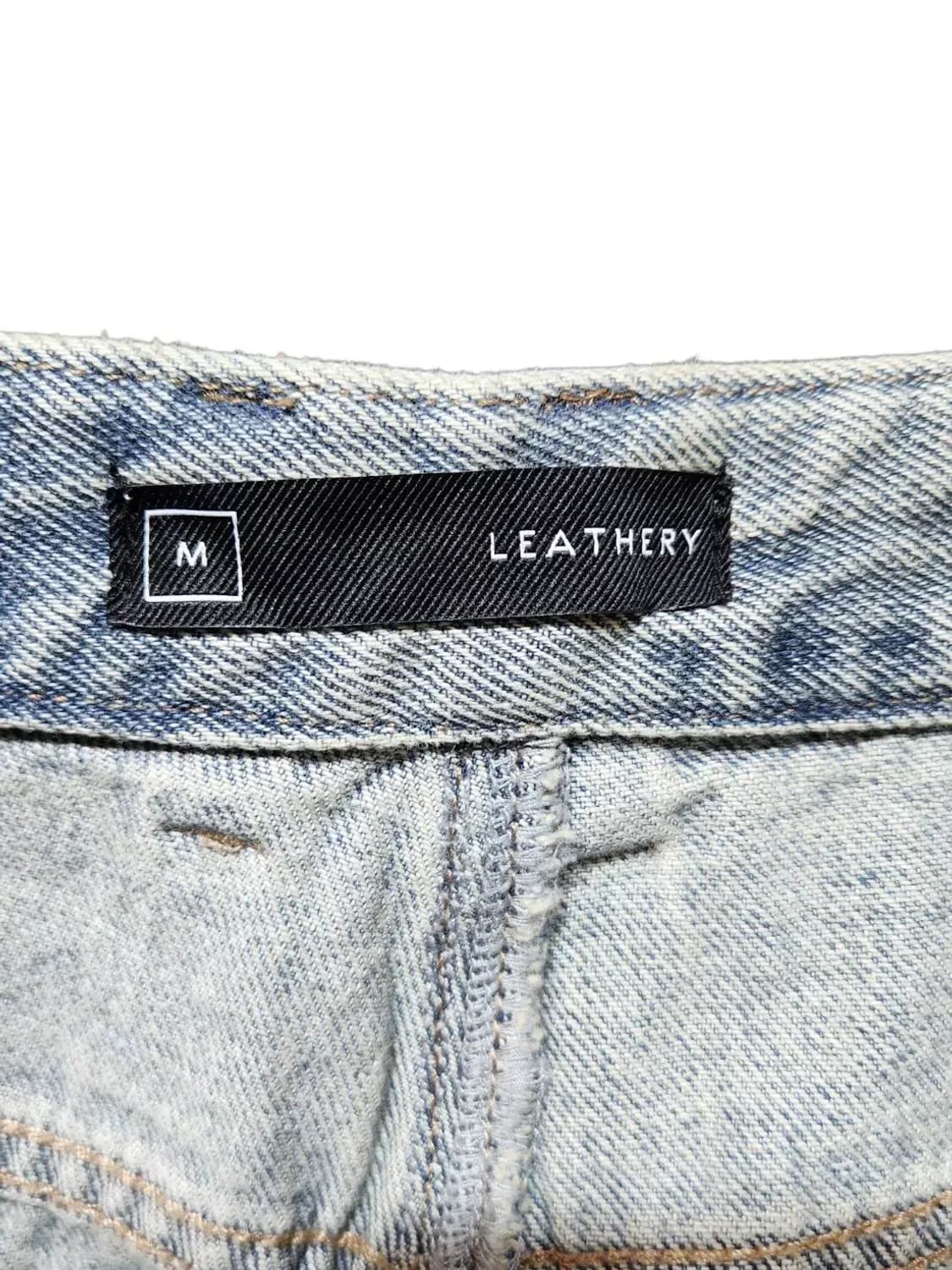 M/ 레더리 빈티지 프린팅 와이드 데님 팬츠 라이트블루 새상품 /0119 상품이미지6