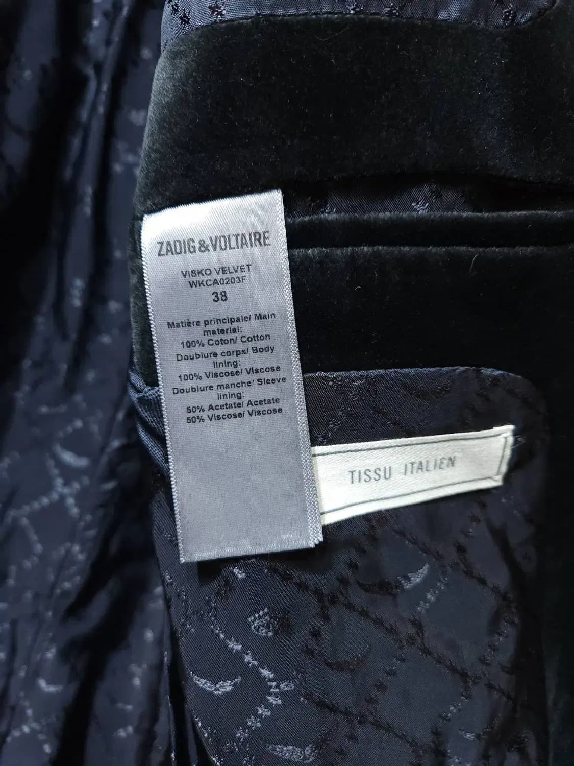 38/ 쟈딕앤볼테르 비스코 벨벳 블레이저 자켓 /0120 상품이미지6