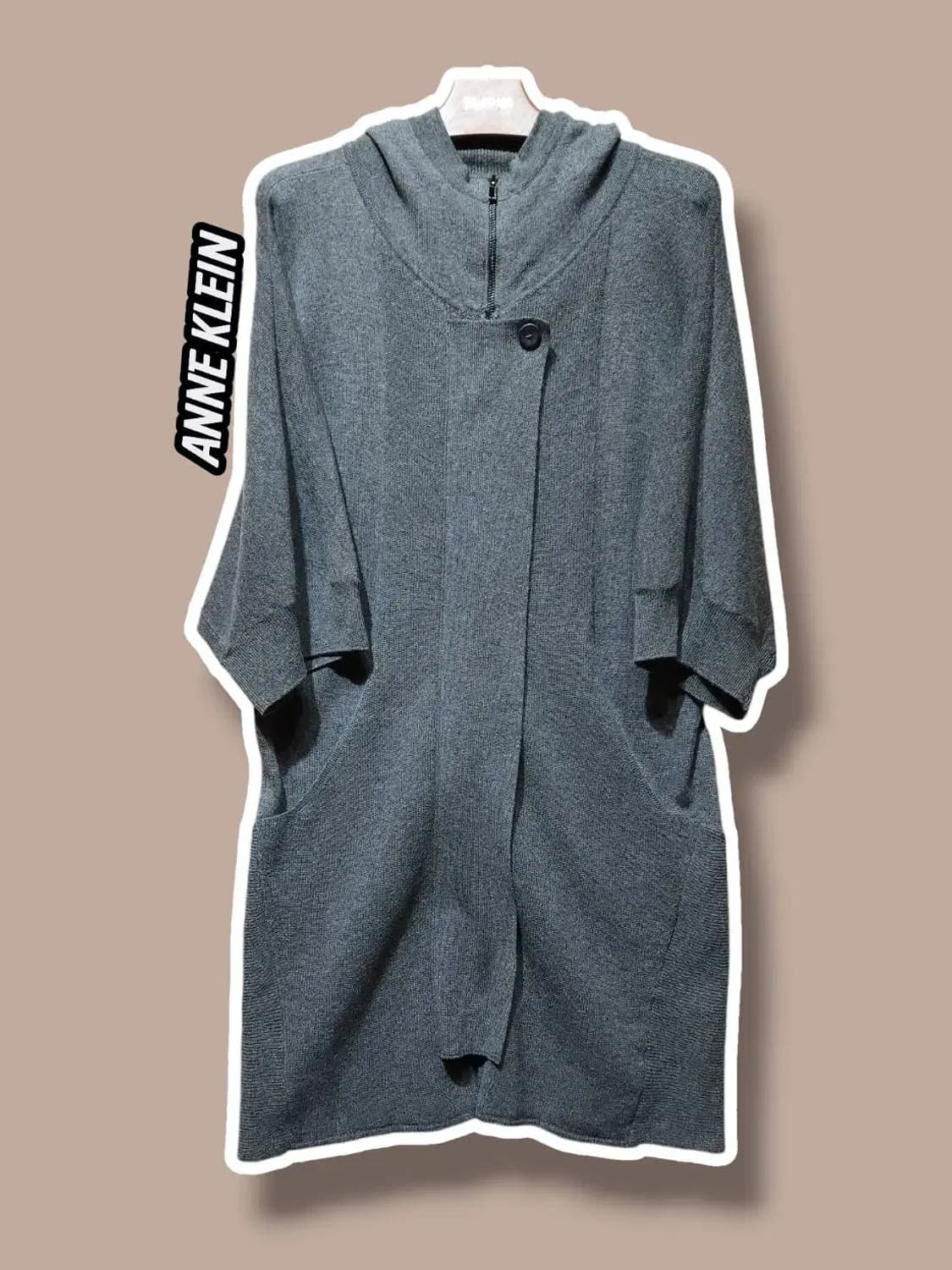 55/ 앤클라인 울 캐시미어 혼방 후드 니트집업 가디건 /0121 상품이미지1