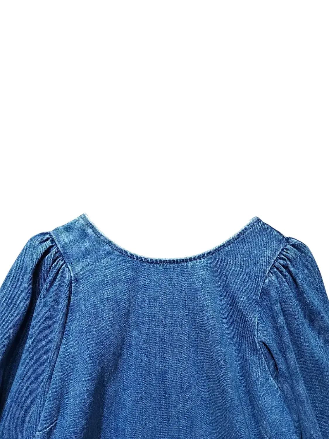 S/ 자라 벌룬 데님 백리스 블라우스 /0121 상품이미지2