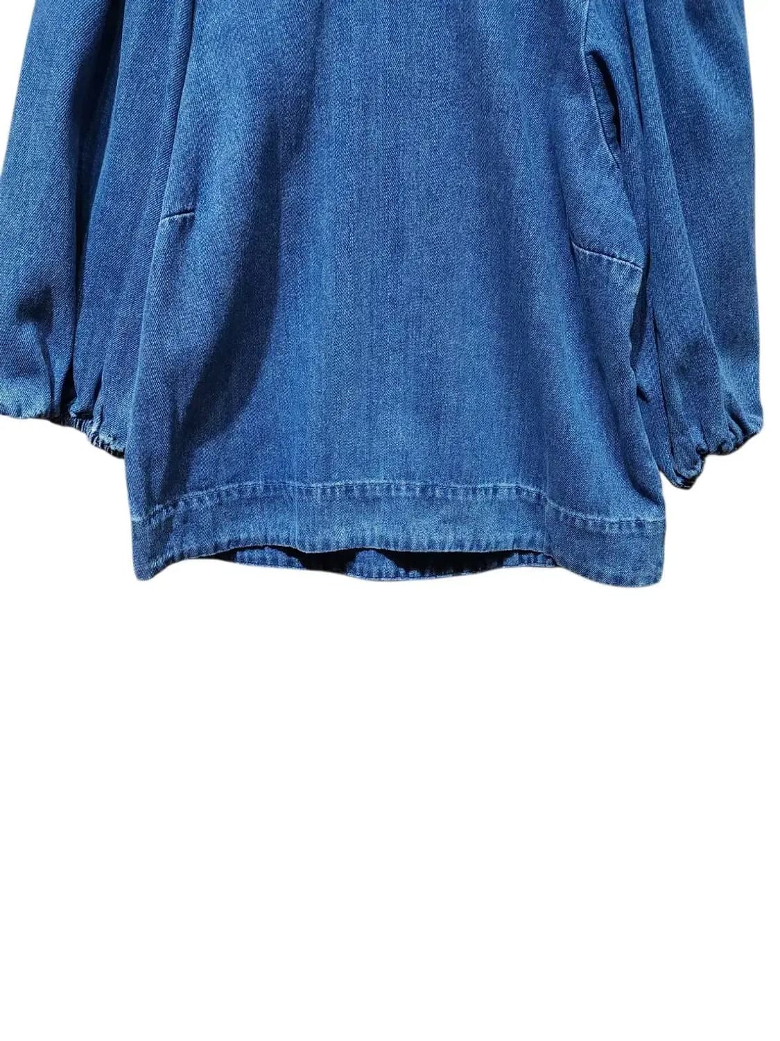 S/ 자라 벌룬 데님 백리스 블라우스 /0121 상품이미지3