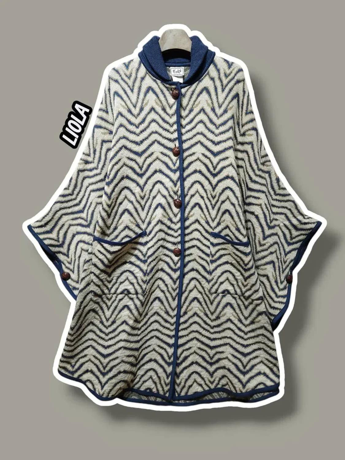 F/ LIOLA 이태리 리올라 패턴 울 롱 케이프 /0122 상품이미지1