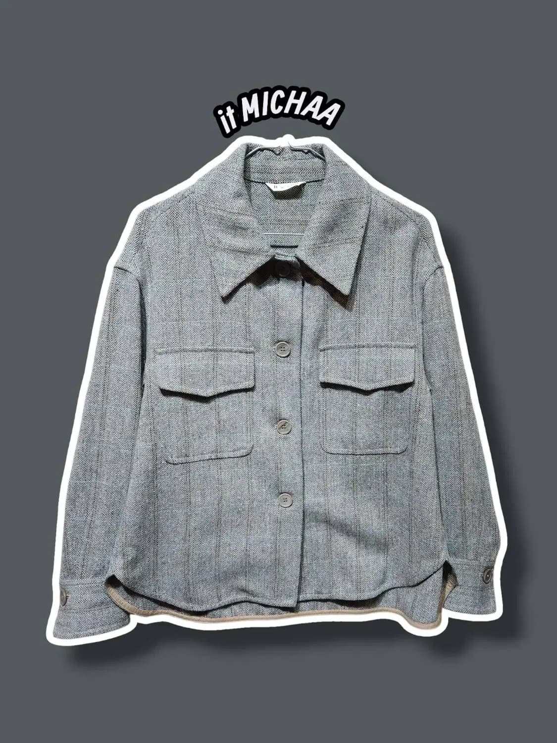 66/ 잇미샤 헤링본 플랩포켓 블라우스 자켓 /0123 상품이미지1