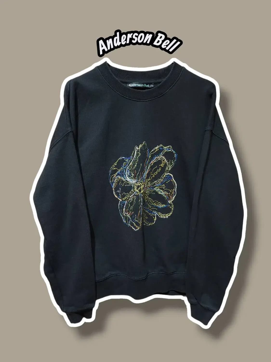 M/ 앤더슨벨 플레르 자수 맨투맨 블랙 /0123 상품이미지1