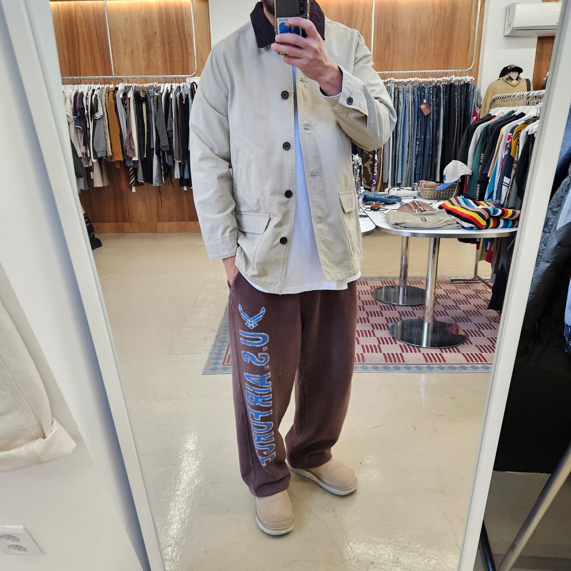 Lands' end 랜즈엔드 커버올 자켓 워크 자켓 베이지 우먼 프리 상품이미지8