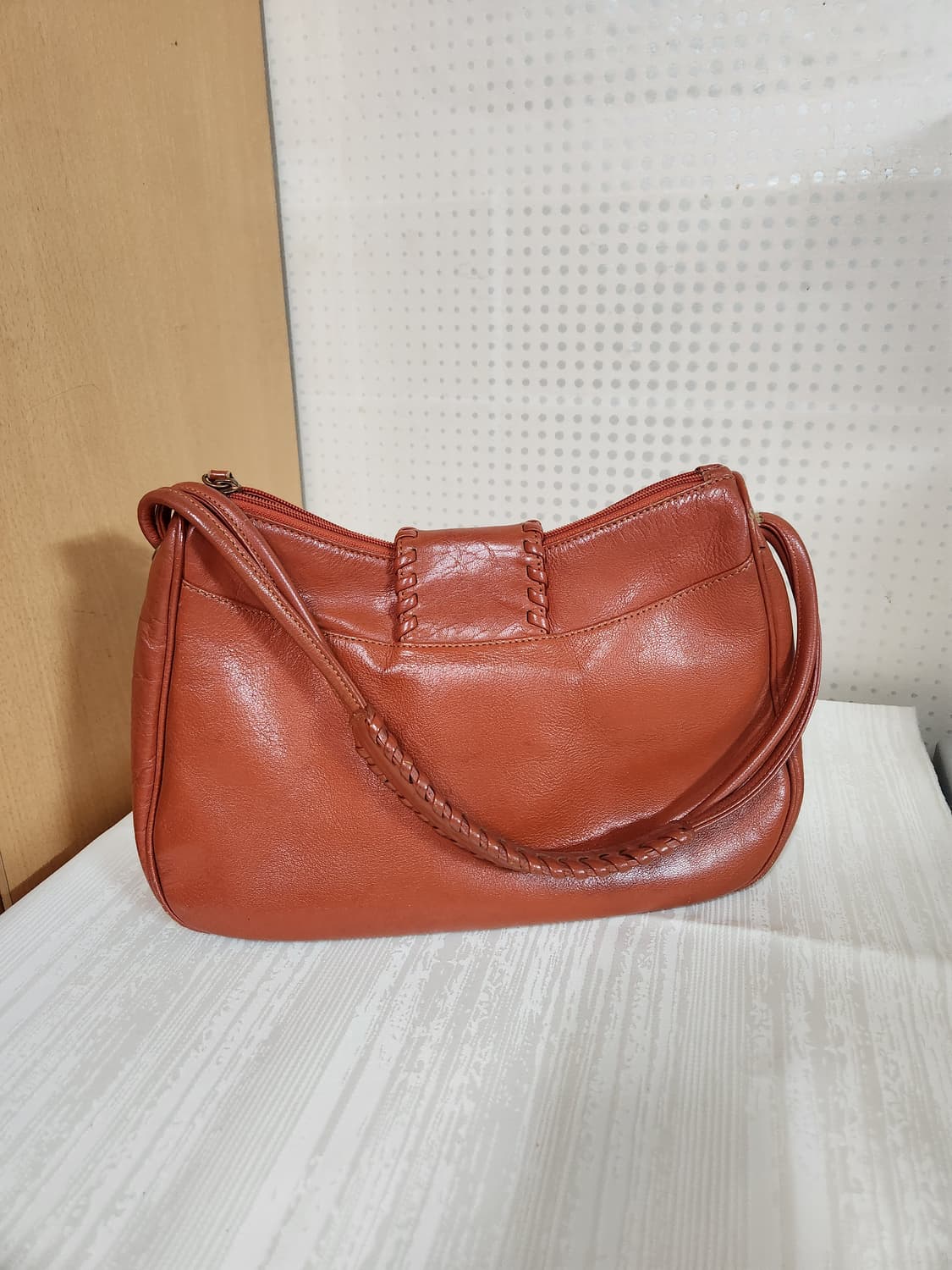 빈티지 소가죽 숄더백 브라운 여성 가방 상품이미지3