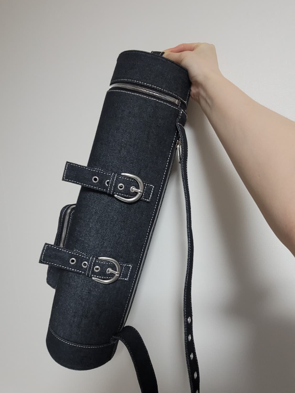 화구통 디자인 데님 튜브 백 텀블벅 펀딩 크로스백 상품이미지2