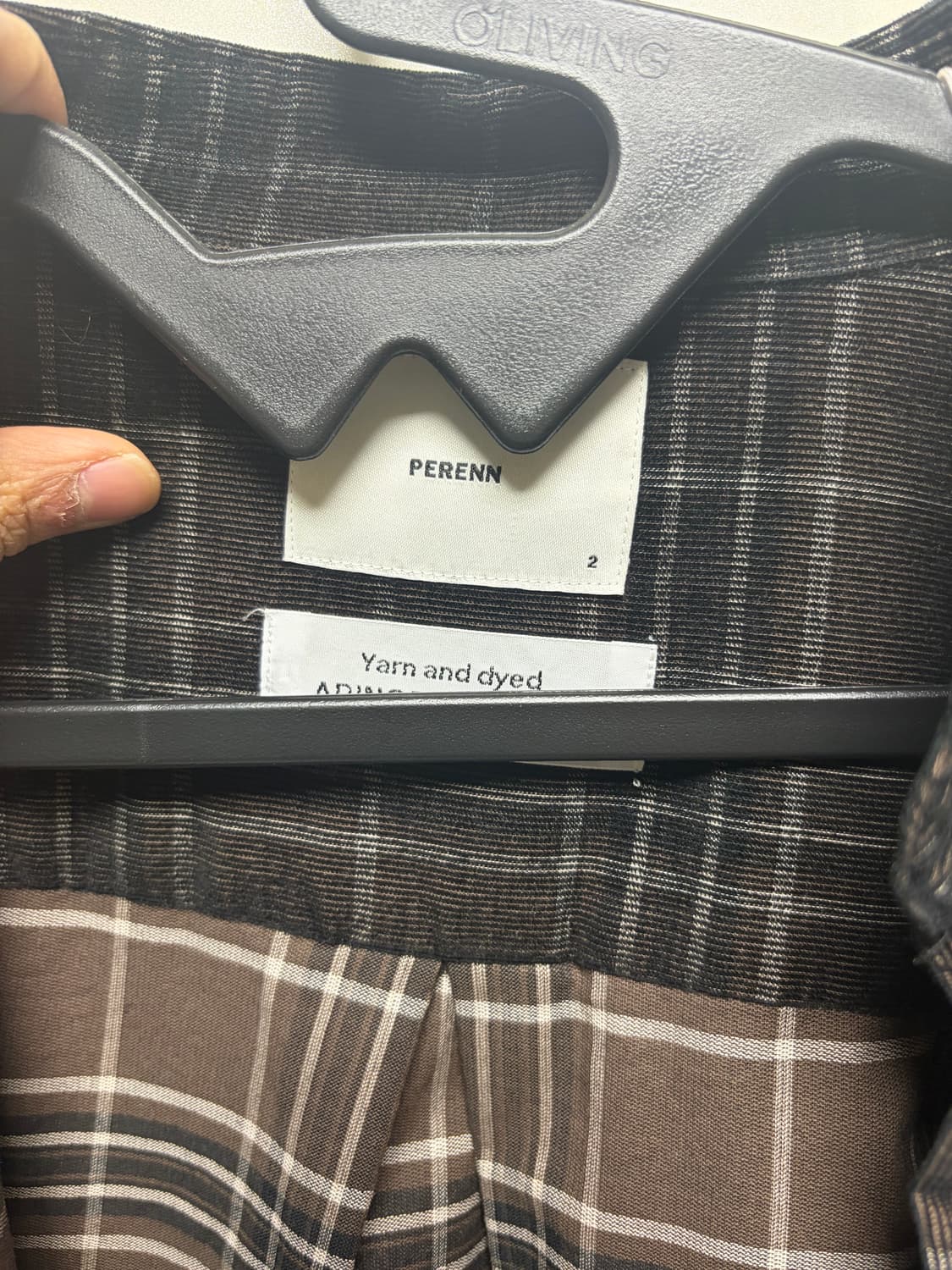 퍼렌 코듀로이 체크 셔츠 블랙브라운 2 상품이미지4