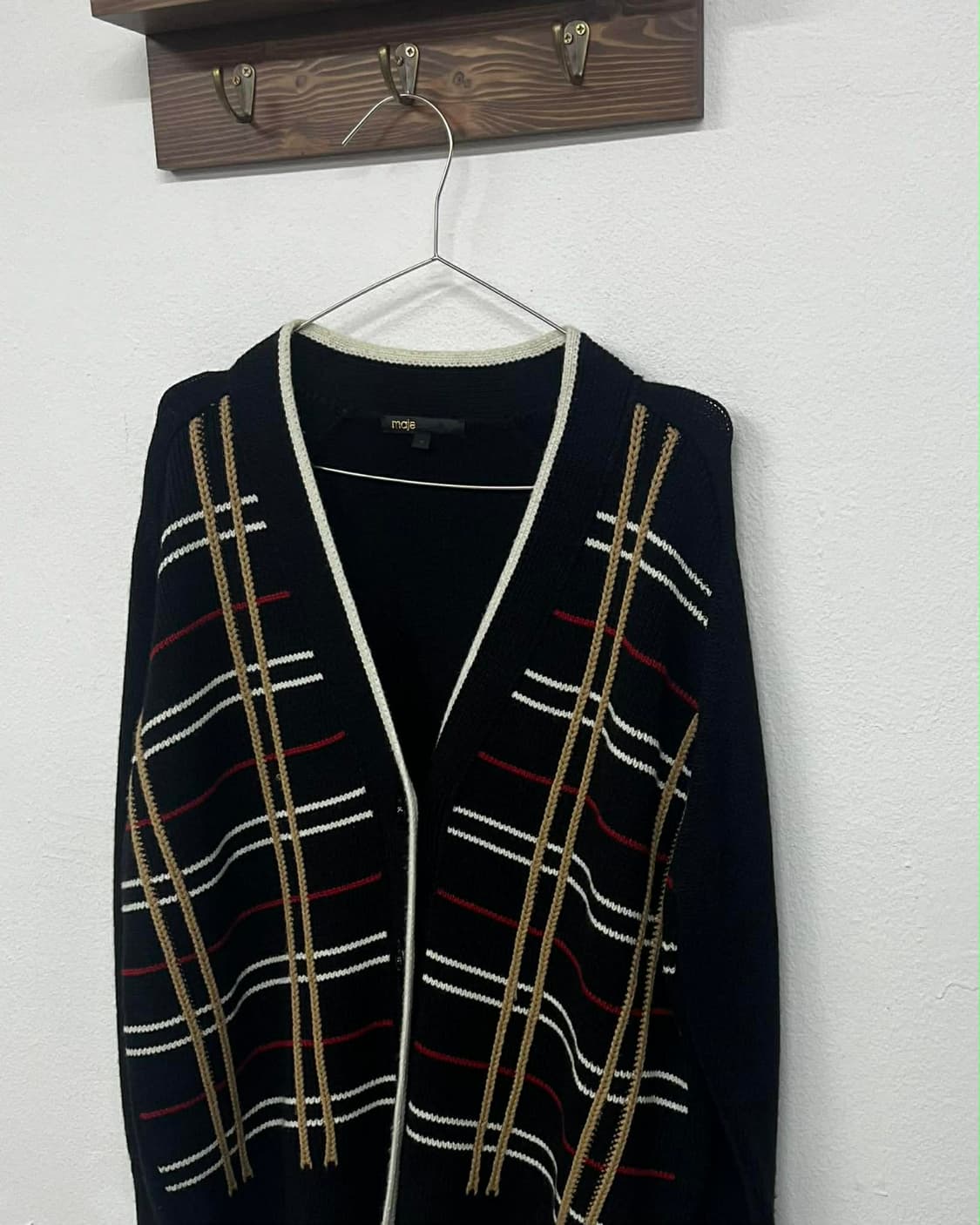 [2] 마쥬 플레이드 체크 울 니트 가디건 상품이미지3