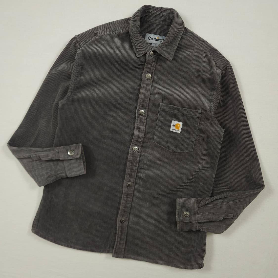 M(95) 칼하트 리워크 코듀로이 헤비셔츠 빈티지차콜 상품이미지2