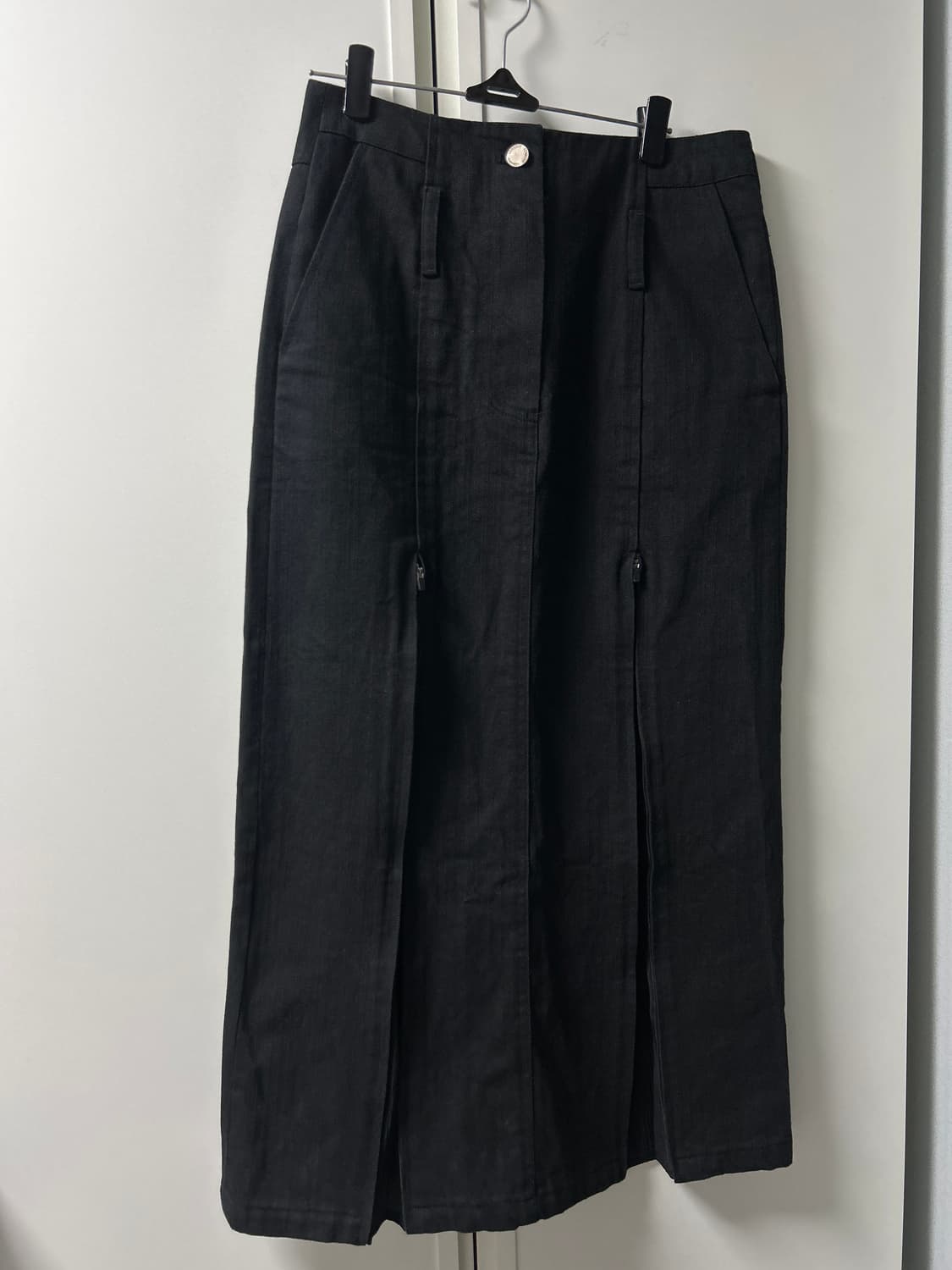 커렌트 sheer mix maxi skirt black 1size 상품이미지3