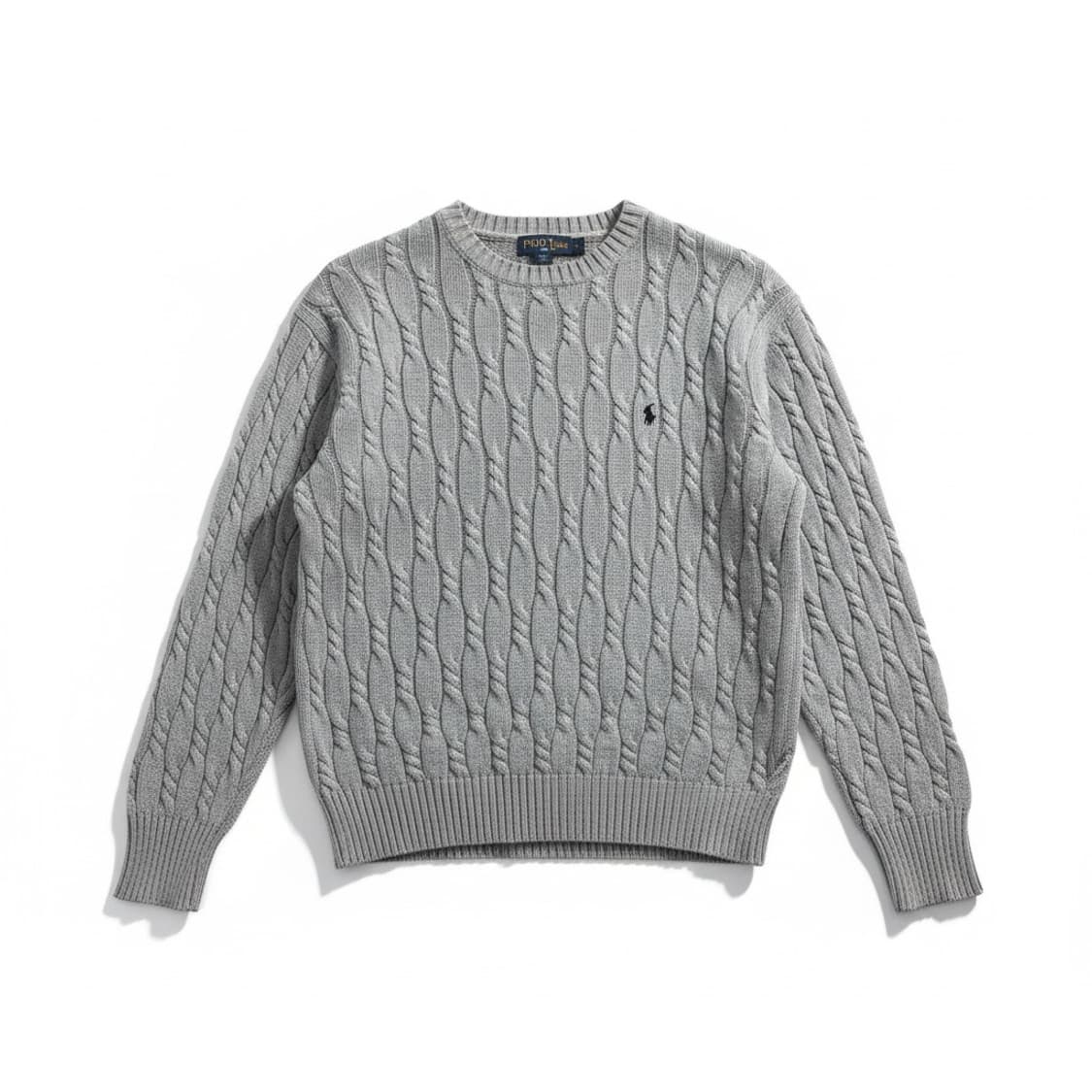 폴로 랄프로렌 케이블 니트 스웨터 그레이 M 상품이미지1