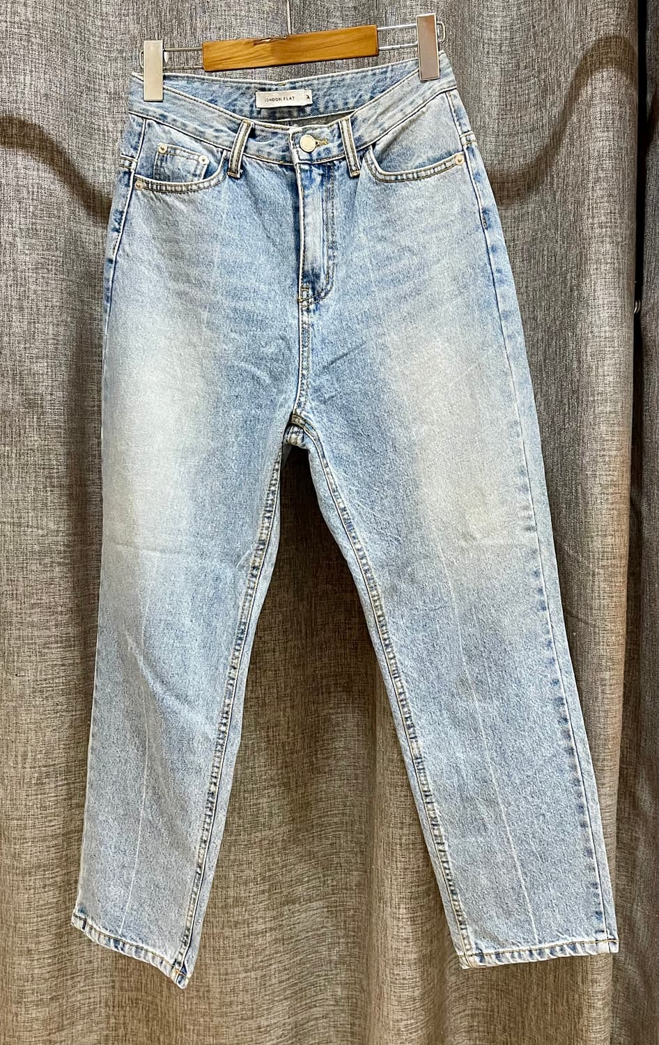 LONDON FLAT 런던플랏 빈티지 연청 하이웨스트 크롭데님/ M 상품이미지2