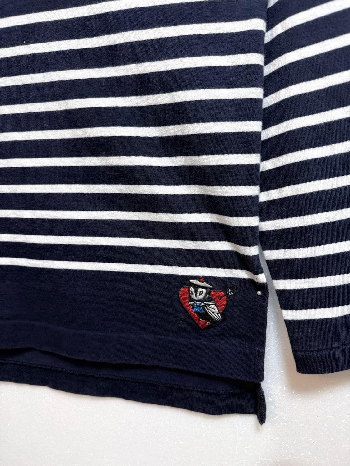 럭키슈에뜨 스트라이프 티셔츠 38( 55)단가라 긴팔 네이비 상품이미지3