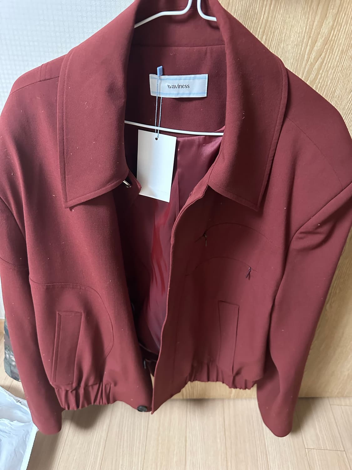 웨이비니스 터널링 울크롭 블루종 버건디 1사이즈 상품이미지1