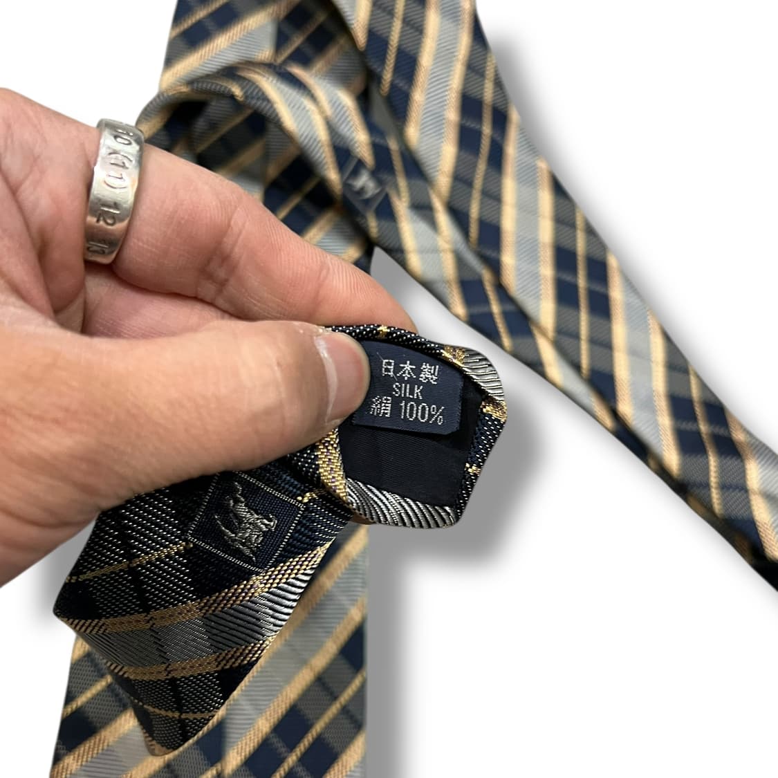  버버리 체크 패턴 실크 넥타이 y14336 상품이미지6