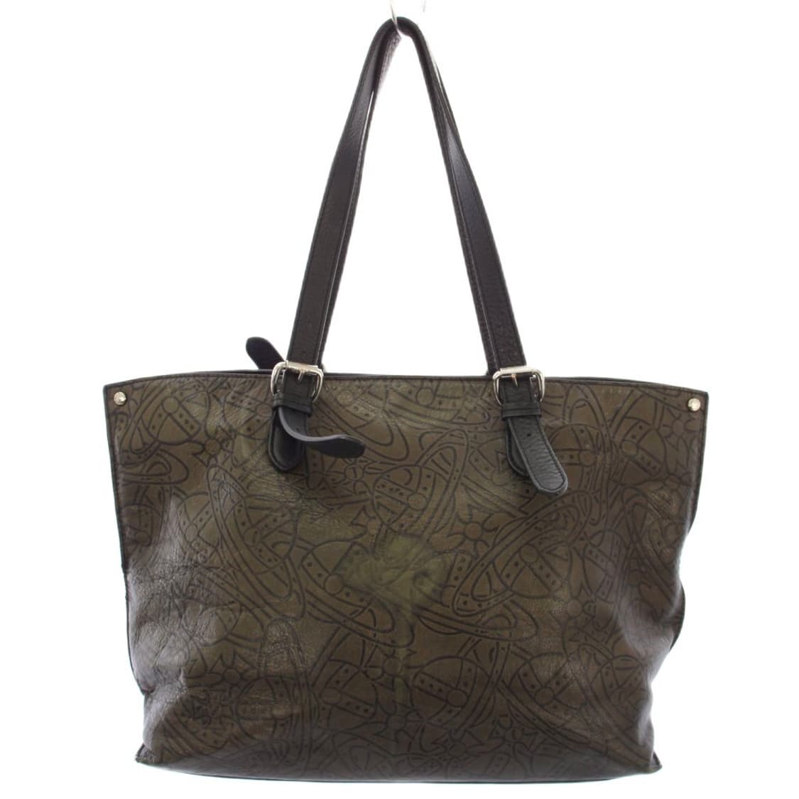 비비안 웨스트우드 로고 패턴 가죽 토트백 상품이미지2