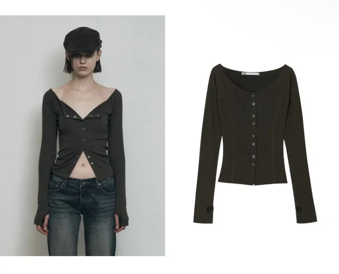 보헴서 보헤미안서울 보트넥 워머 가디건 카키 상품이미지1