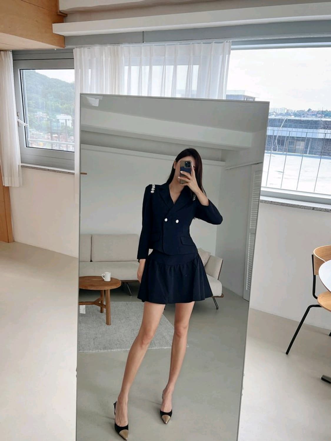 제이지쇼룸 엉넬 블링 큐빅 자켓 스커트 투피스 상품이미지3