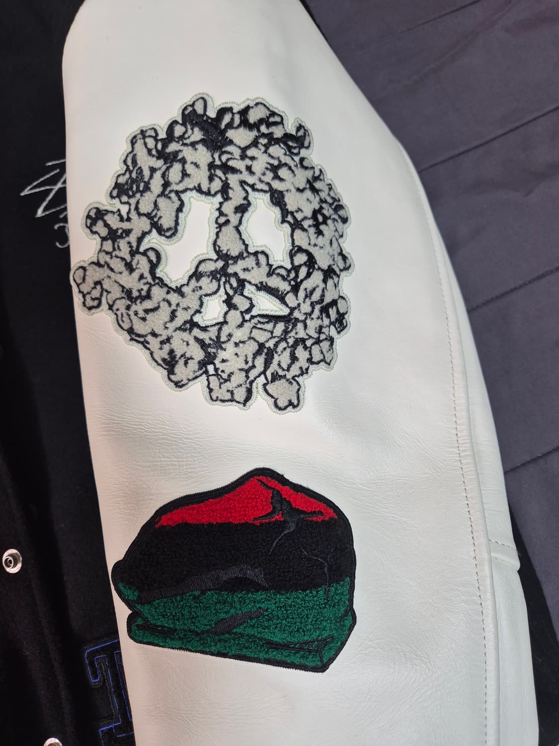 스투시 x 아워레가시 x 데님 티어스 TTL 바시티 자켓 블랙 S 상품이미지3