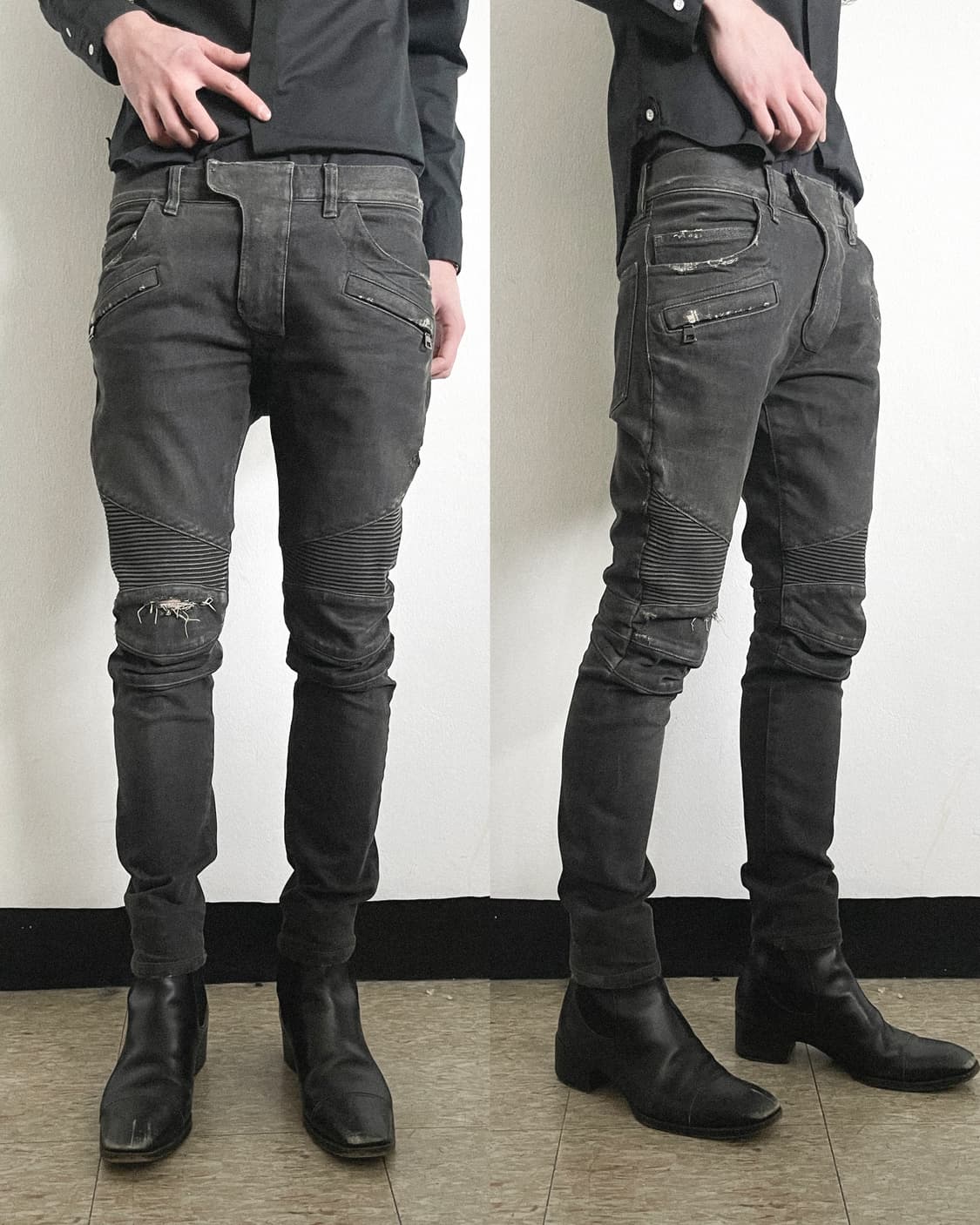 발망 14ss 왁스코팅 바이커데님 상품이미지1