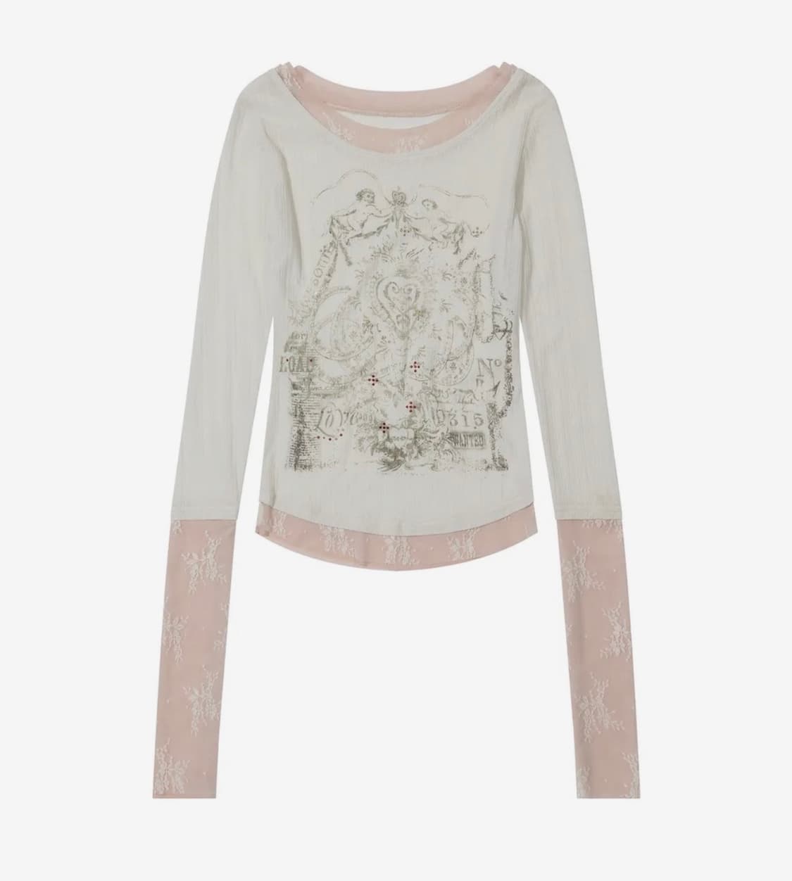 Triple Lace Layered Tee Ivory 상품이미지2