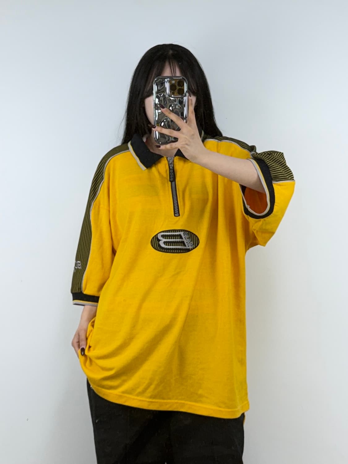 보스 90s 빈티지 반팔 하프집업 폴로 셔츠 E64 상품이미지1