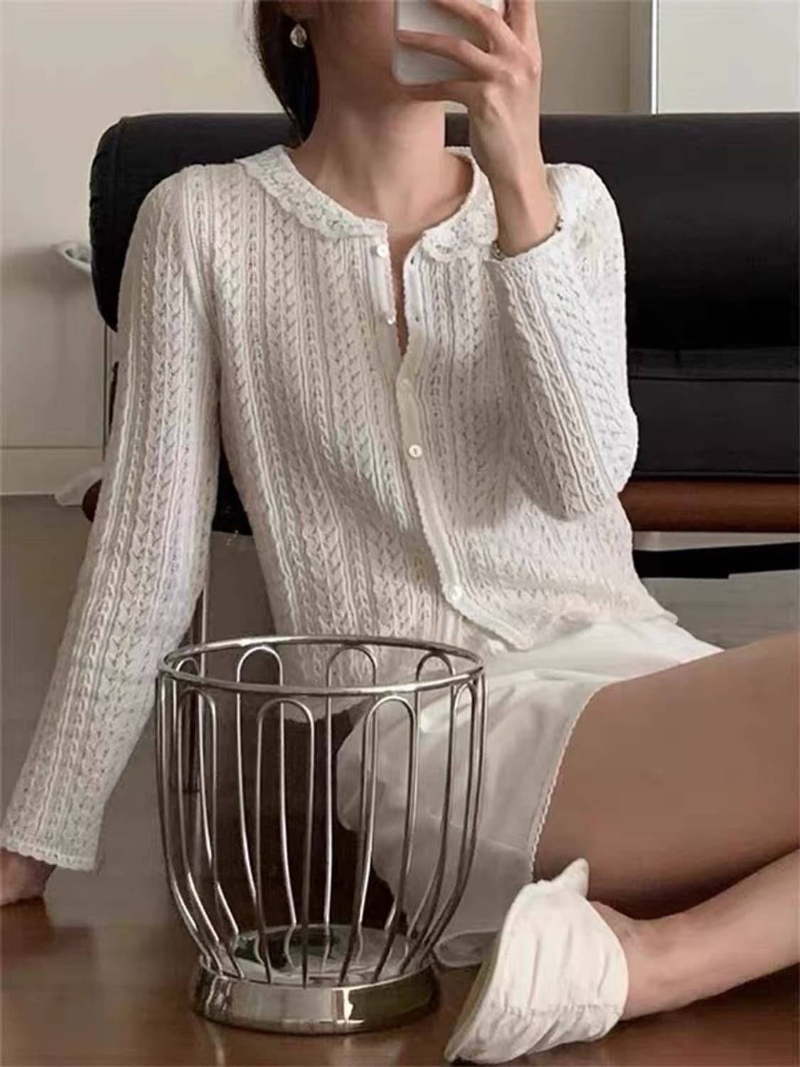 [새상품] onuce 온스 레이스 스카시 가디건 상품이미지1