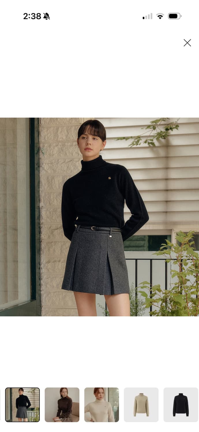 [미개봉] 룩캐스트 밀리 터틀넥 울 니트 탑 블랙 상품이미지1