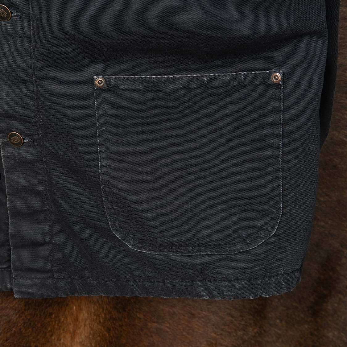 [XL] 90s 디키즈 워크웨어 블랭킷 라이닝 캔버스 쵸어코트 블랙  상품이미지5