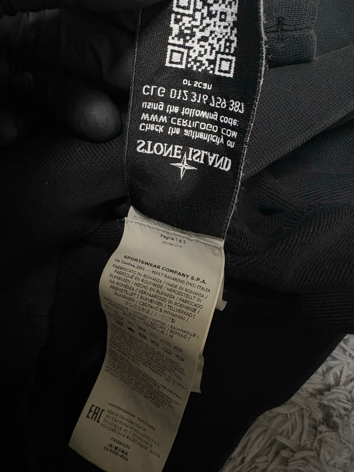 스톤아일랜드 블랙 후드티 상품이미지5