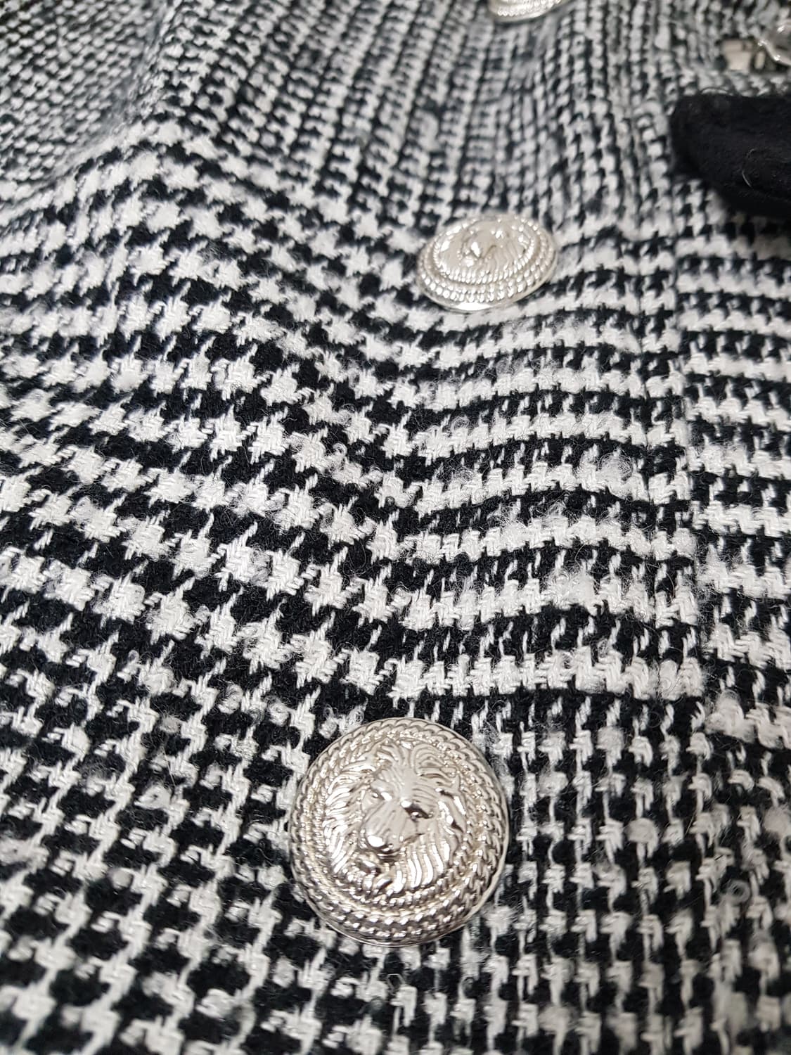 [36/정품] 발망 블랙앤화이트 은장 트위드 스커트 상품이미지5