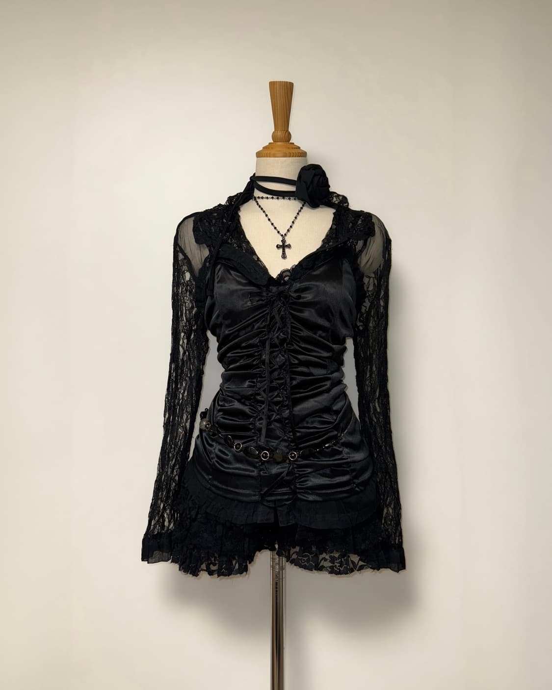 레이스 아일렛 셔링 고스페어리 나시 상품이미지3