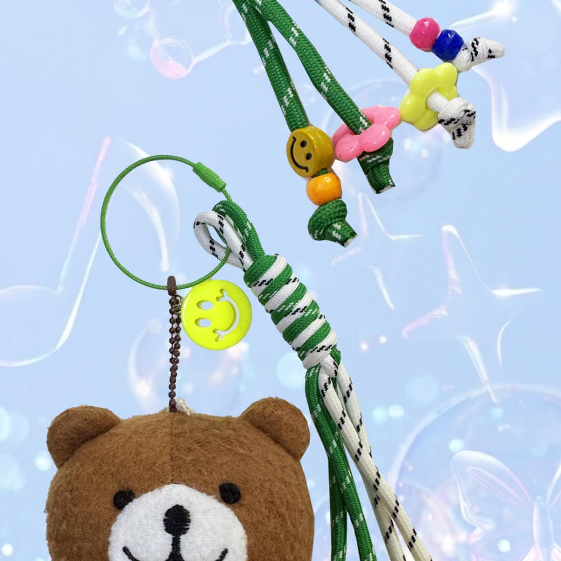 브라운 빈티지 곰 인형 키링 파라코드 스트랩 가방고리 상품이미지2