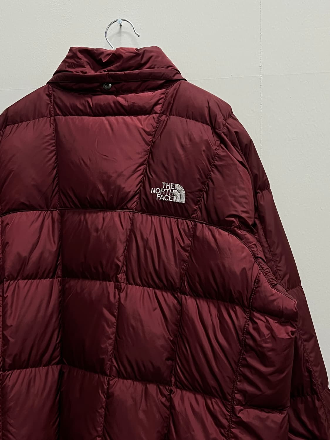 노스페이스 우먼스 구스다운 롱 패딩 자켓 버건디 상품이미지5