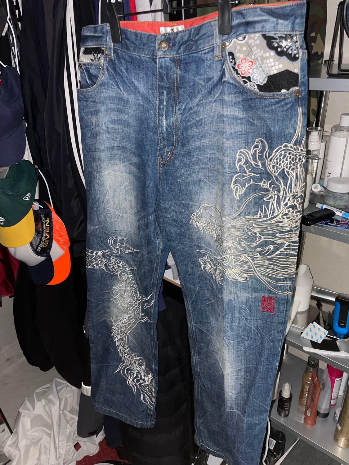 KARAKURI TAMASHII 용 데님 청바지 상품이미지1