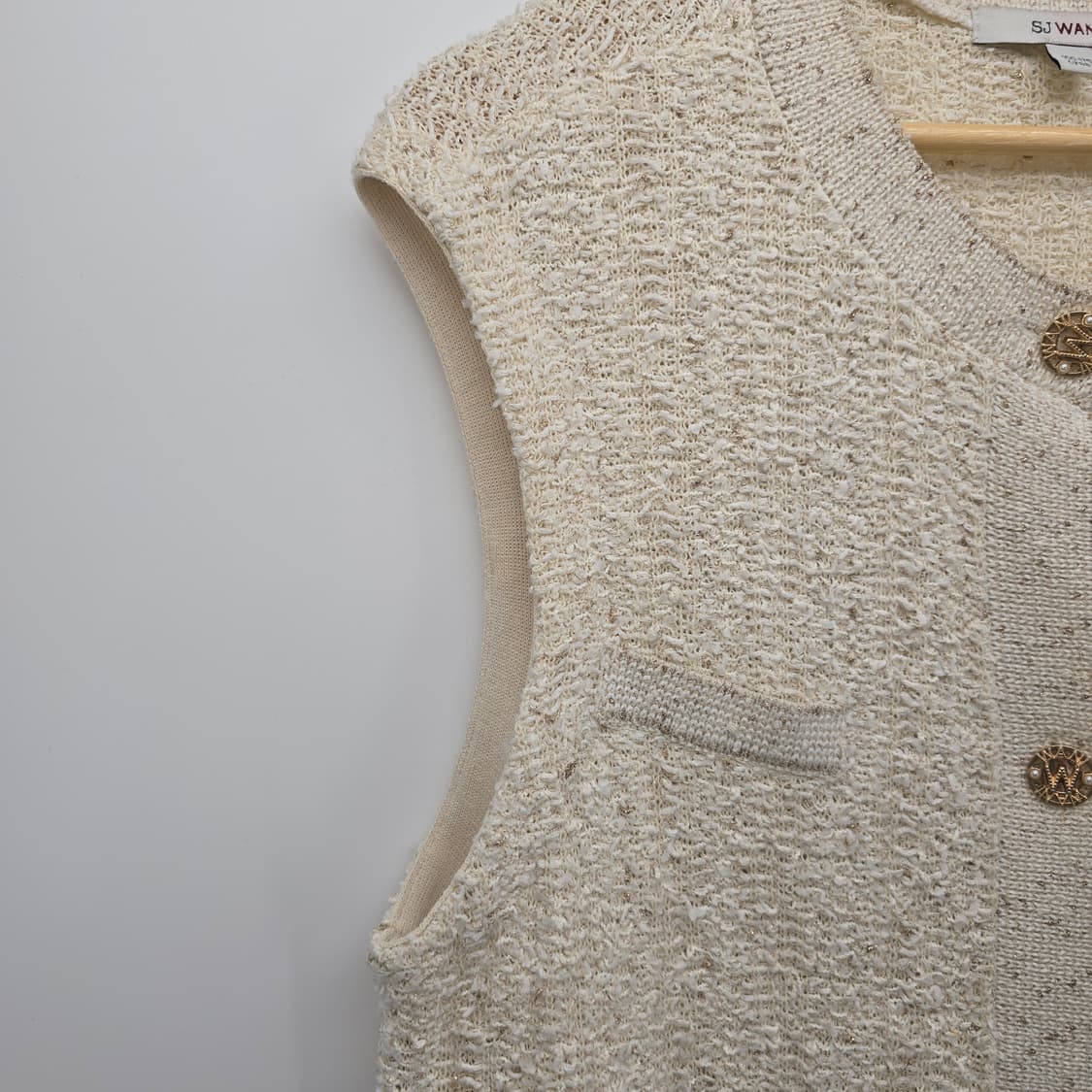 SJ WANI 아이보리 니트 조끼 100 [B40399] 상품이미지4