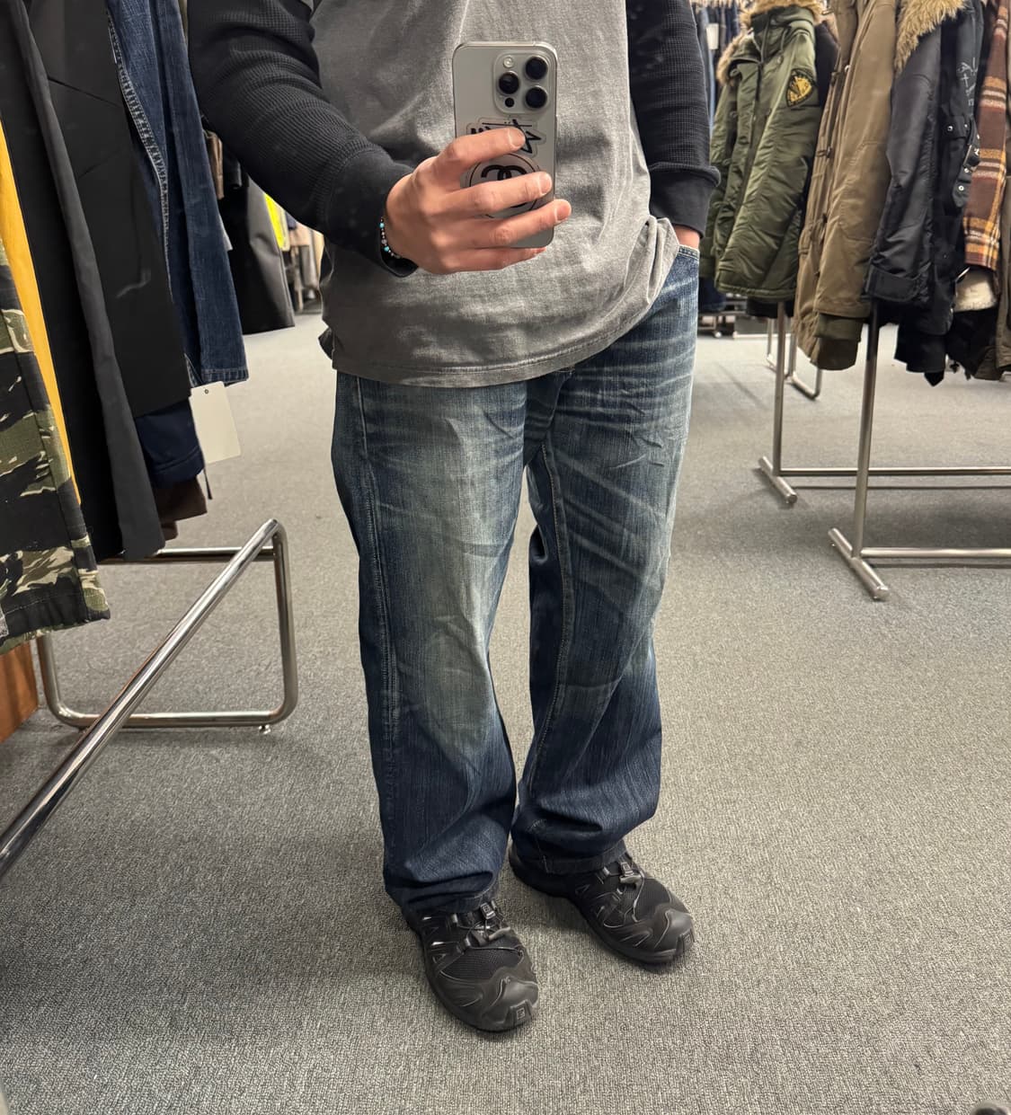 36)에드윈 빈티지 424XV 워싱 데님팬츠 상품이미지2