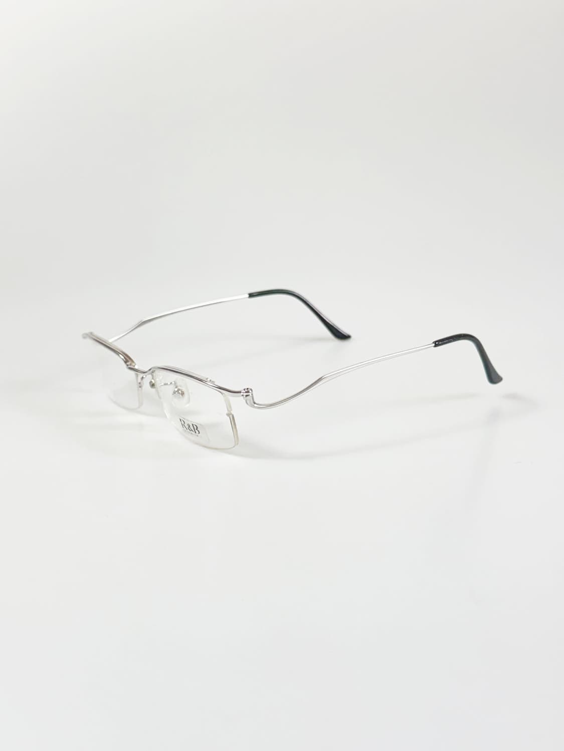 R&B EYEWEAR 실버 메탈 반무테 스퀘어 빈티지 안경 상품이미지3