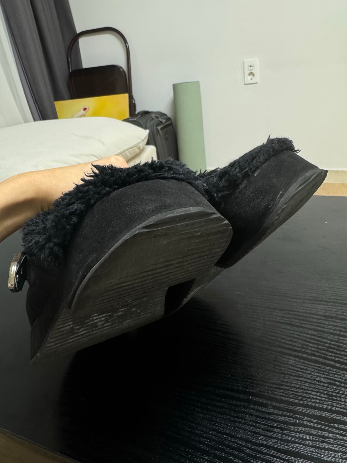 Khiho 기호 플랫폼 털 뮬 슬리퍼 245 상품이미지5