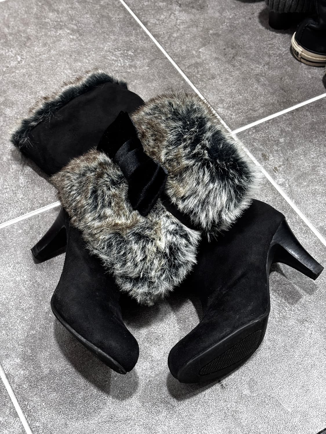 Multy-way gyaru suede fur boots 상품이미지1