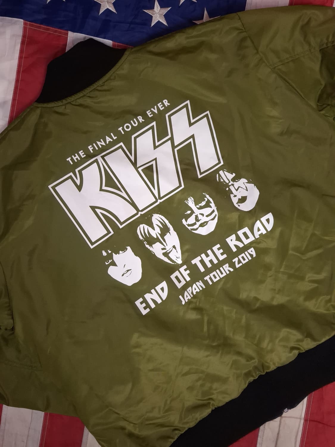 새제품급 오리지날 재팬판 KISS 키스락밴드 월드투어 MA-1 항공자켓 상품이미지3