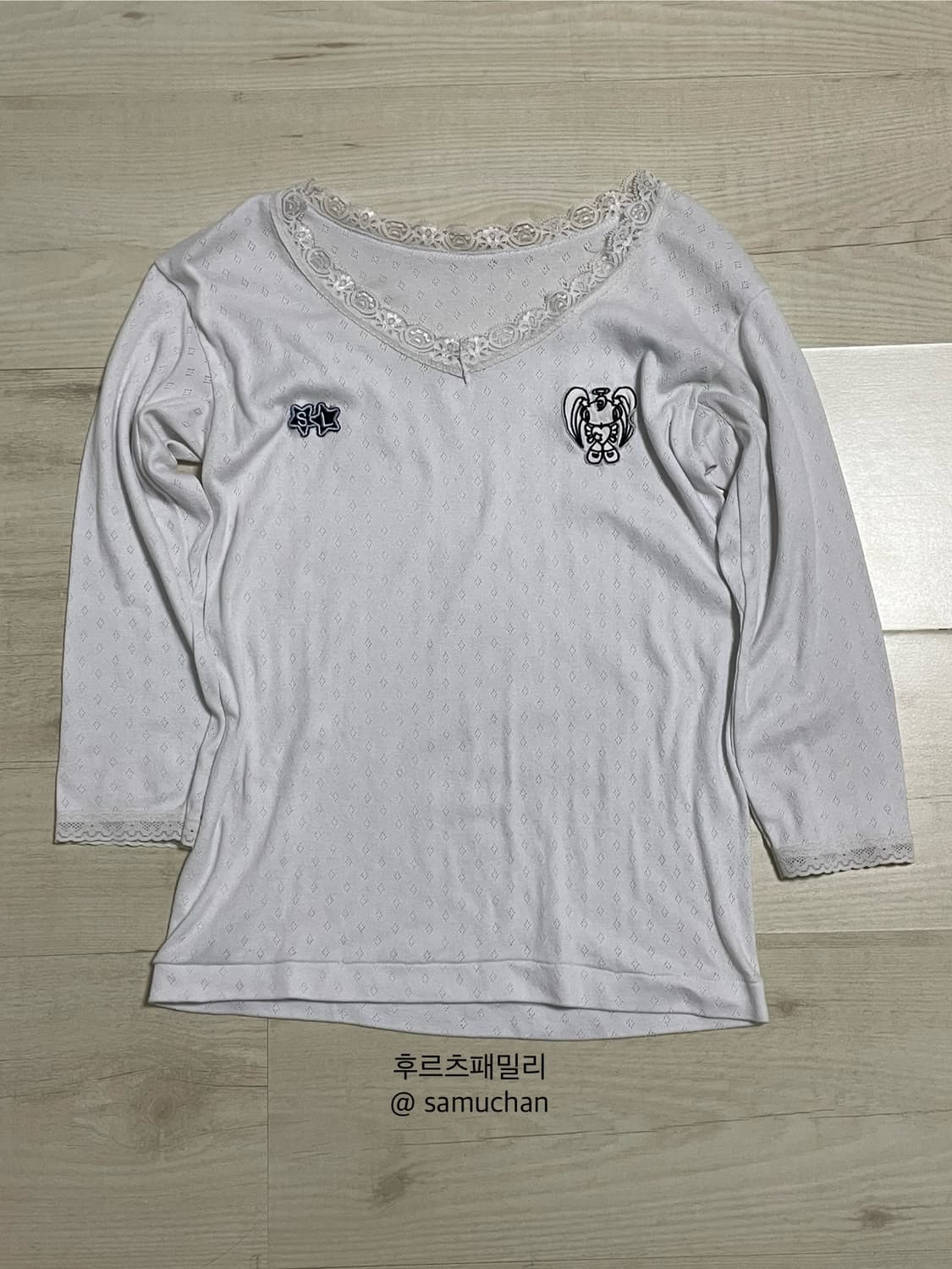 샬롬클럽 퓨로 레이스 탑 화이트 상품이미지2