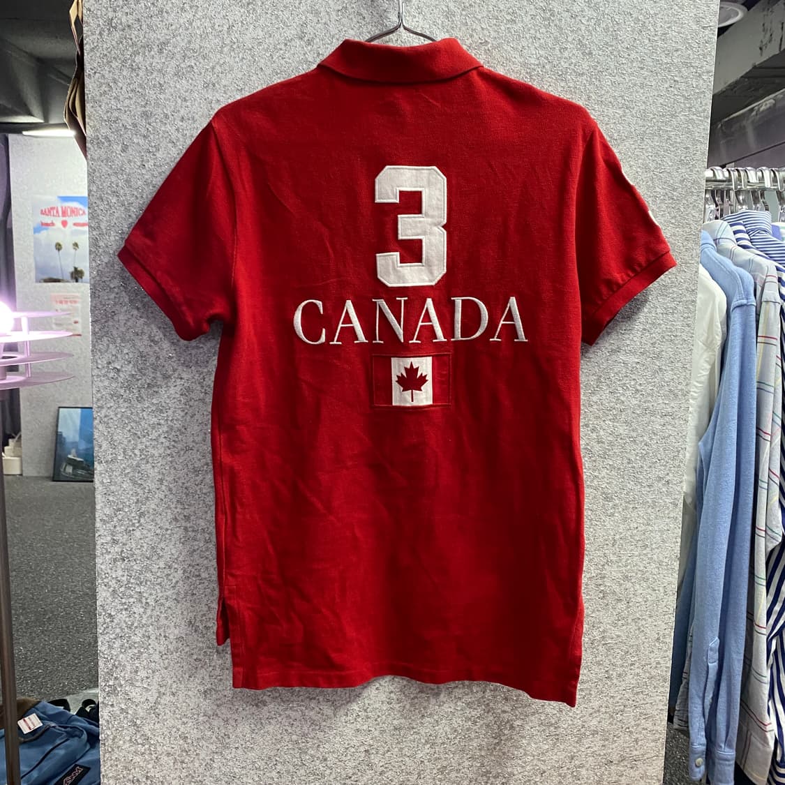 폴로 랄프로렌 캐나다 빅포니 커스텀핏 레드 카라티 B4561  상품이미지4