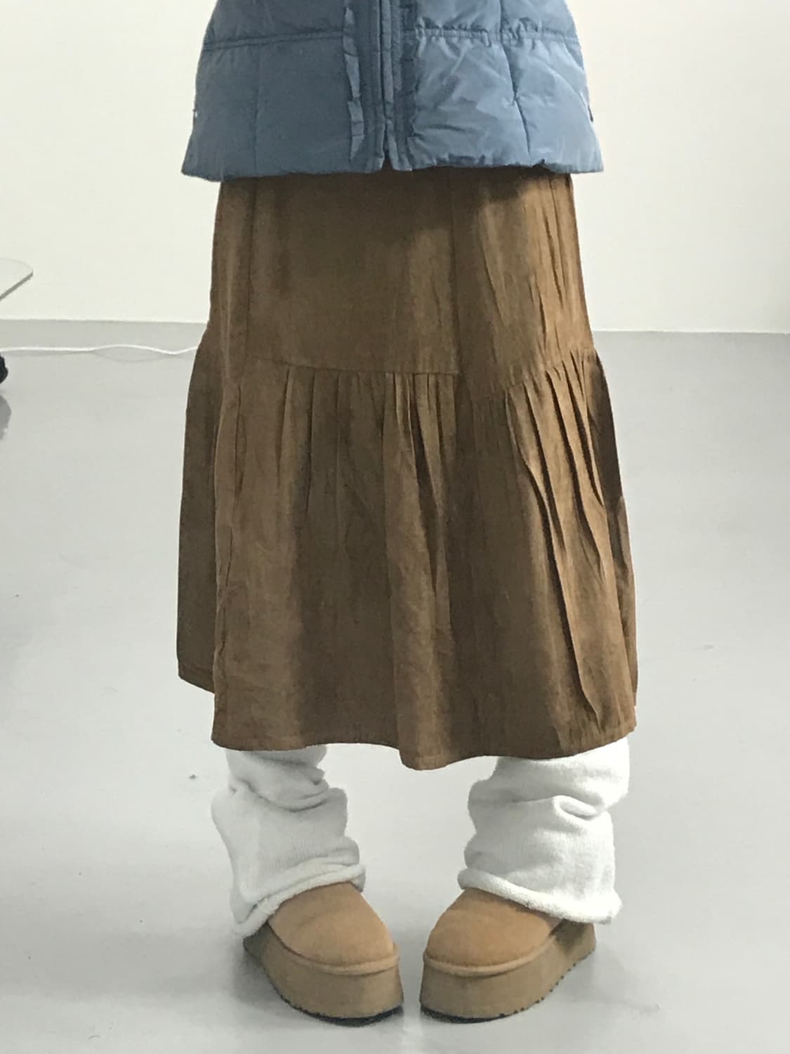  Jpn Brown Suede Midi Skirts 상품이미지1