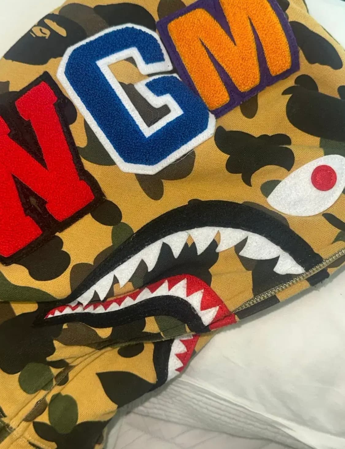 베이프 샤크 후드 집업 카모 황계 M 상품이미지3