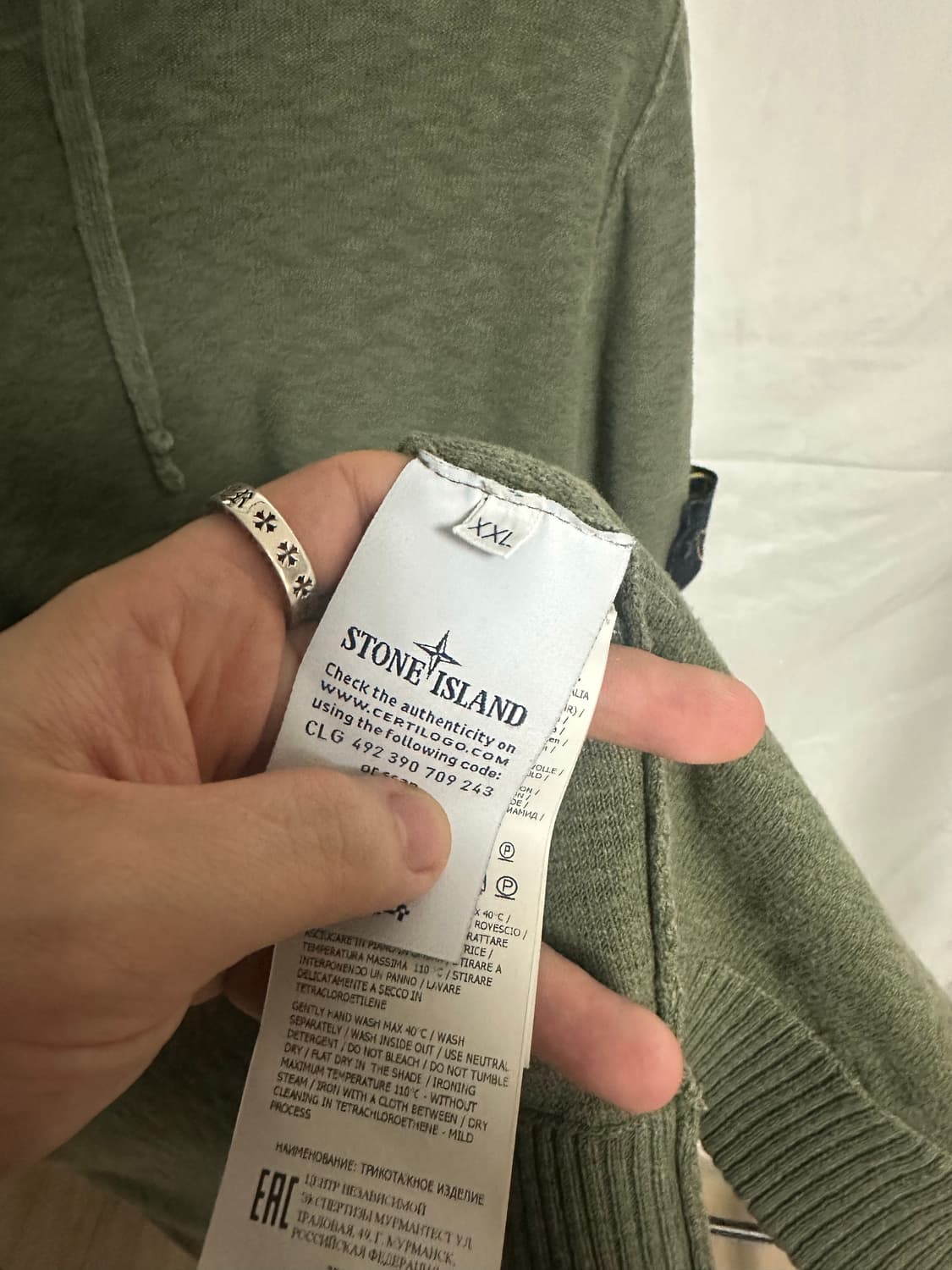 스톤아일랜드 니트후드 카키 (XXL) 상품이미지5