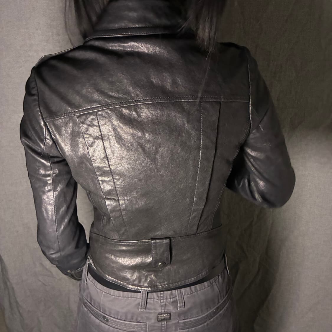 vintage black leather jacket 상품이미지5