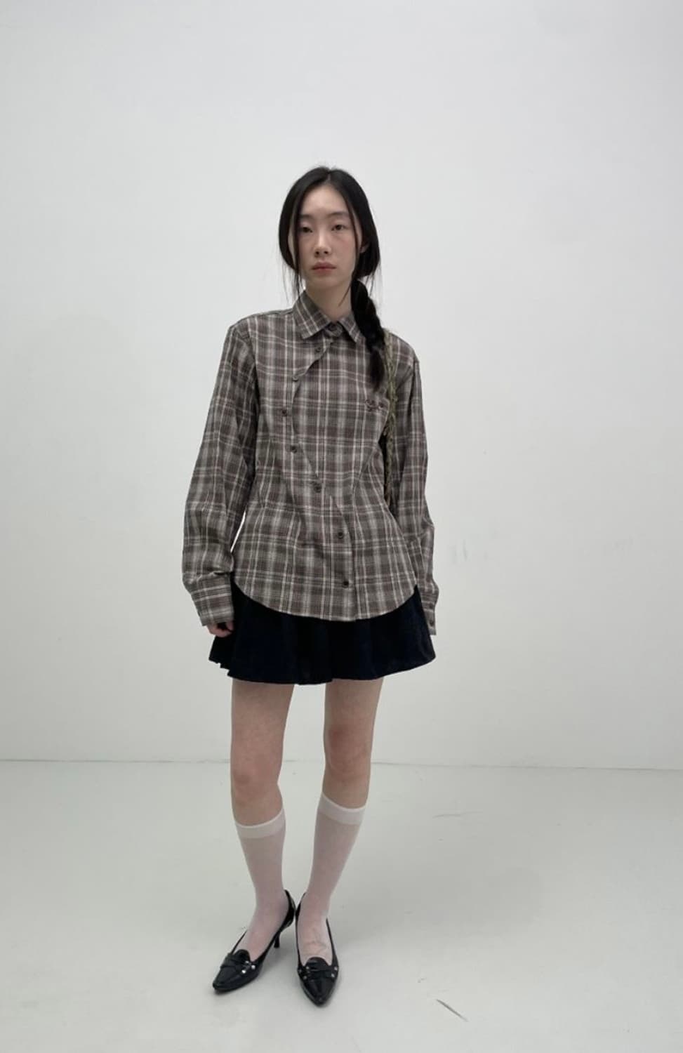 콜로신스 Neucha wave shirt tabac check 상품이미지2