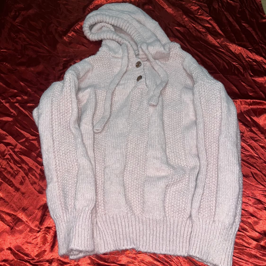 딸기우유 폭닥 오버핏 니트후드 상품이미지2